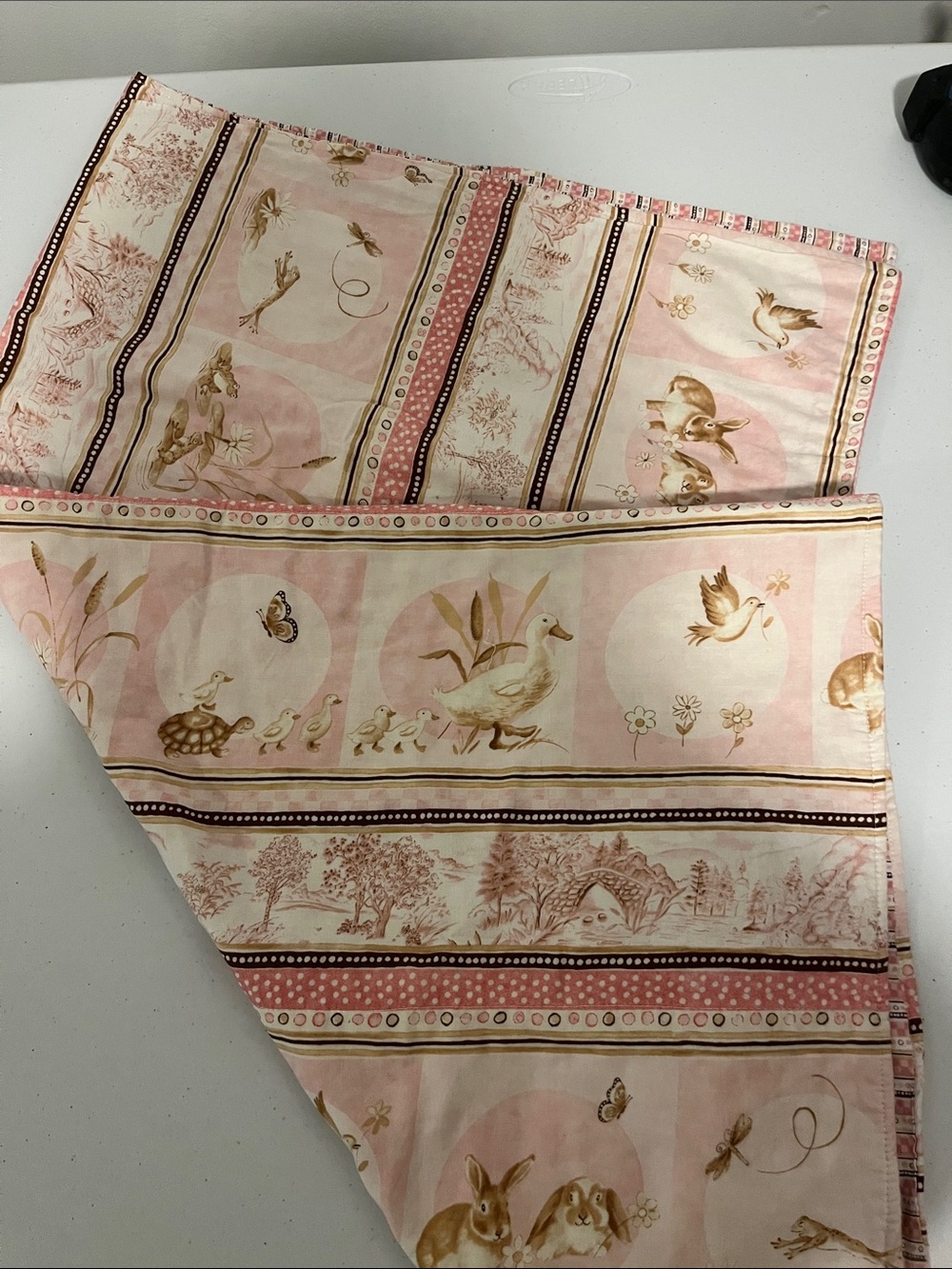 Pink and cream baby Animal Print double sided baby blanket, reversible